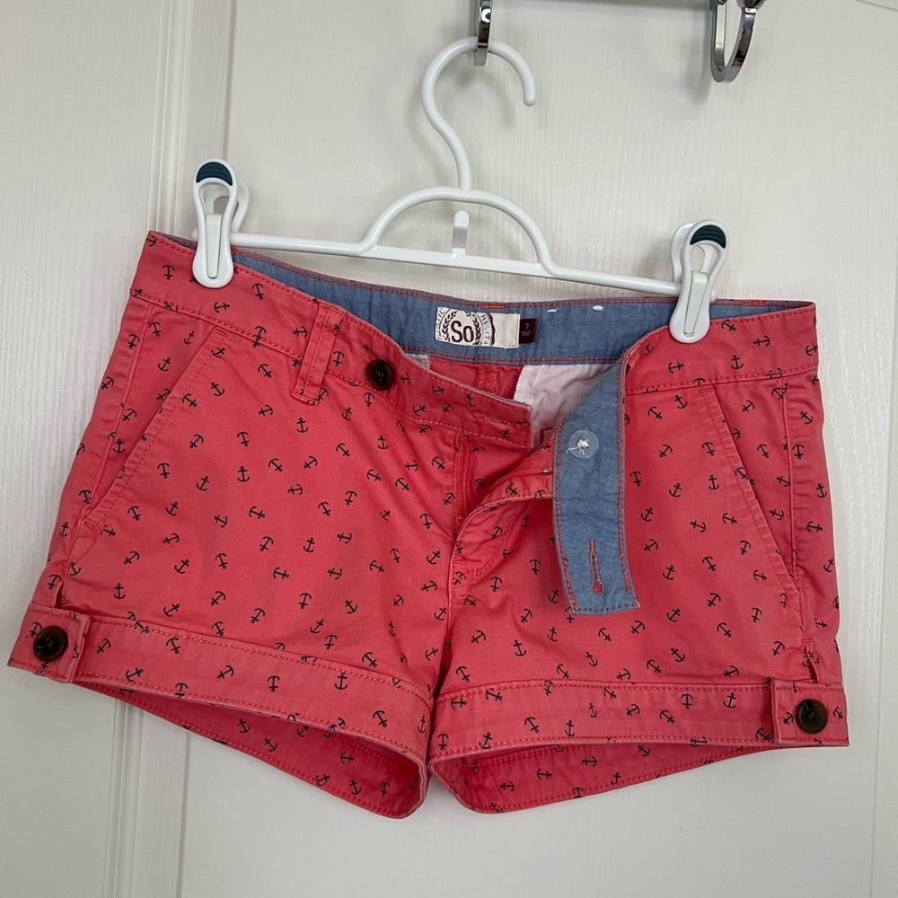 SO Coral Anchor Patterned Women's Shorts
